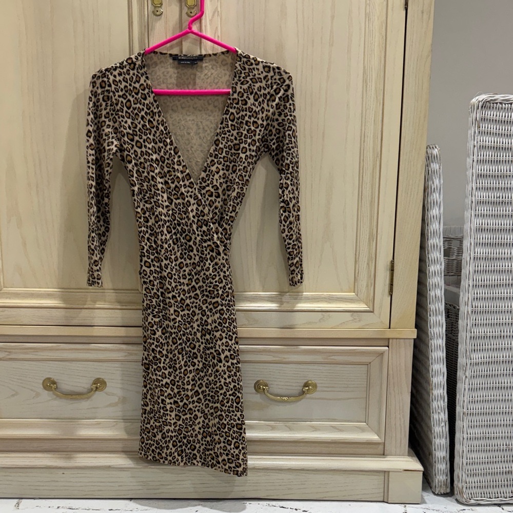 BCBGMaxAzria Animal Print Long Sleeve Dress